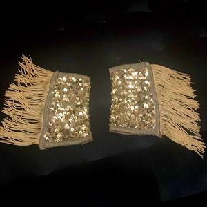 Vintage Silver Sequin Rodeo Queen Cuffs